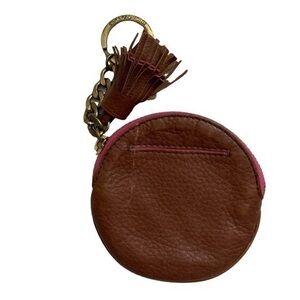 Juicy couture vintage brown leather key ring pouch
